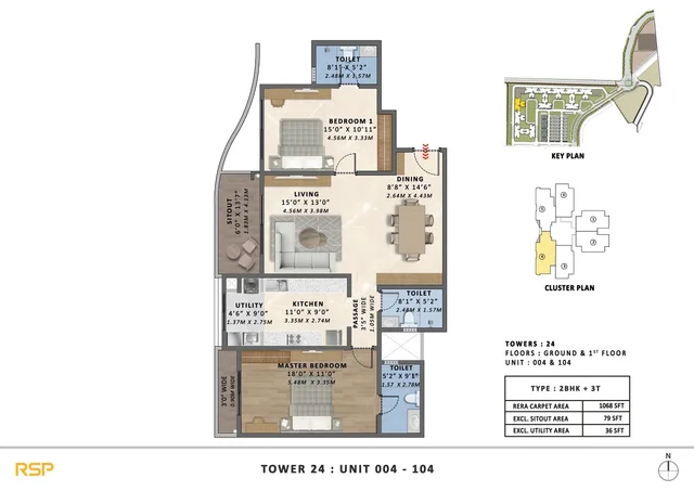 2 BHK large plan
